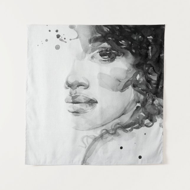 Tapiz african american woman. beauty fashion illustratio (Anverso)