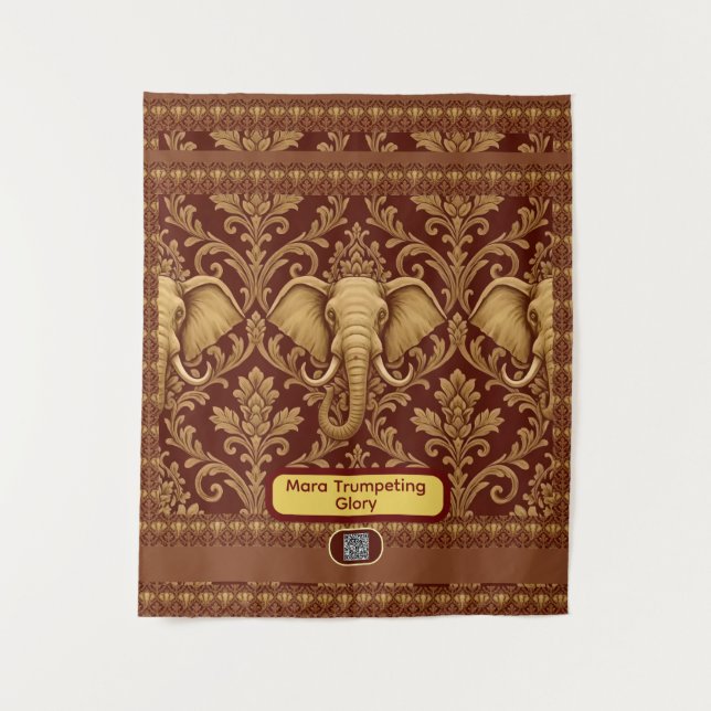 Tapiz Africano Personalizado: Elefante Mara Glory | Luxe (Anverso)