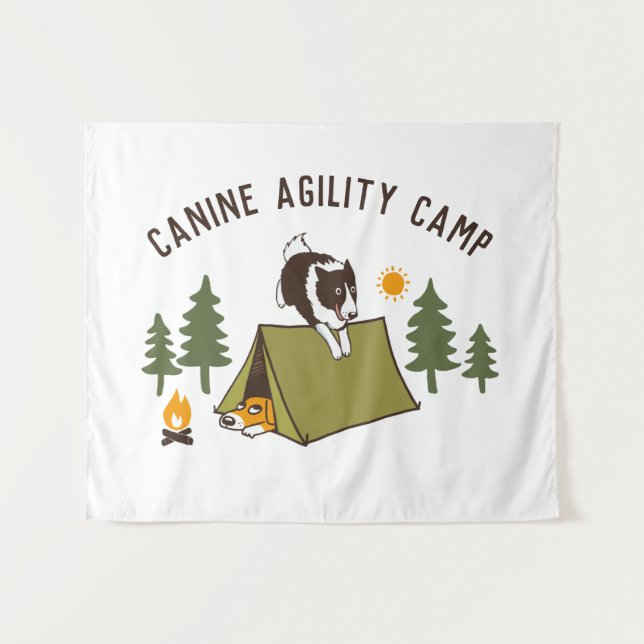 Tapiz Agility Dog Cute Border Collie Camp Personalizado (Anverso (horizontal))