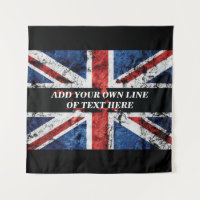 Agrega tu texto en la almohada de la bandera ingle