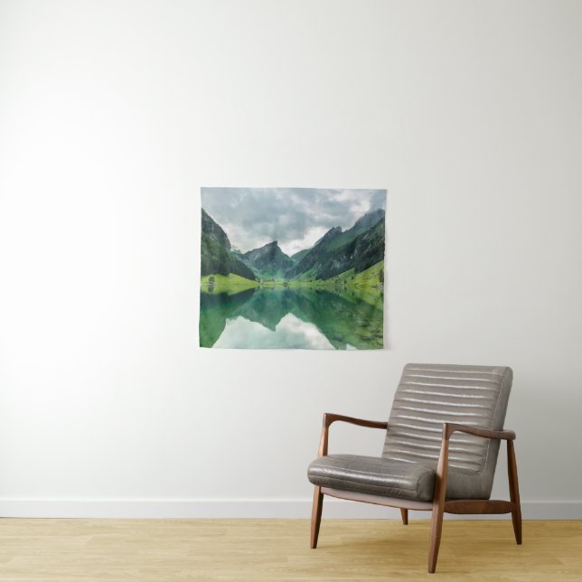 Tapiz Agua | Alpes suizos de lago (In situ (horizontal))