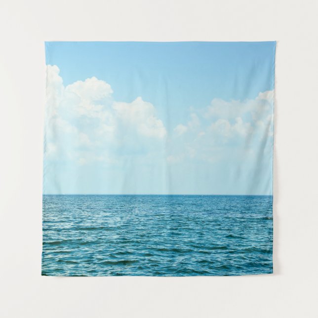 Tapiz Agua del océano, cielo azul claro. (Anverso)