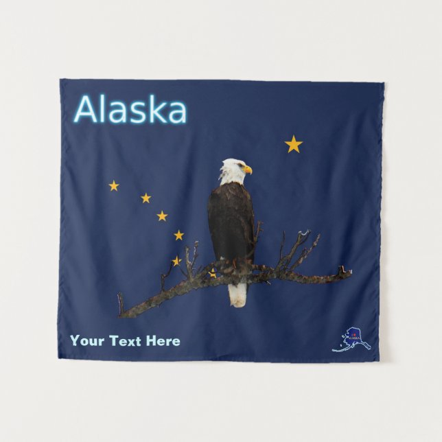 Tapiz Águila Alaska Y Bandera (Anverso (horizontal))