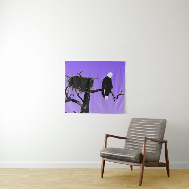 Tapiz Águila calva al atardecer - Original Arte de Vida  (In situ (horizontal))