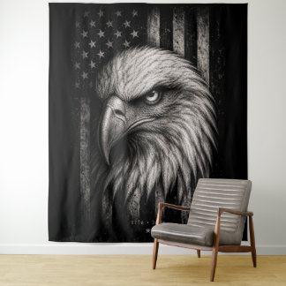 Tapiz Águila calva patriótica de 1776 Bandera americana