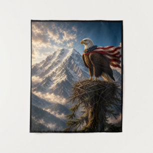 Tapiz Águila Patriótica con Capa de Bandera Americana