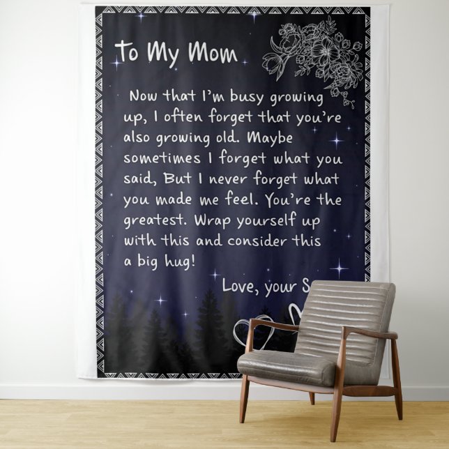 Tapiz Ahora que estoy ocupado creciendo - hijo de mamá (In situ)