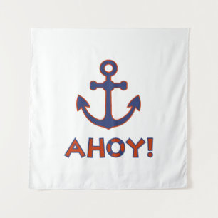 Tapiz ¡AHOY! Buoy + Anchor Diseño Rojo+Azul