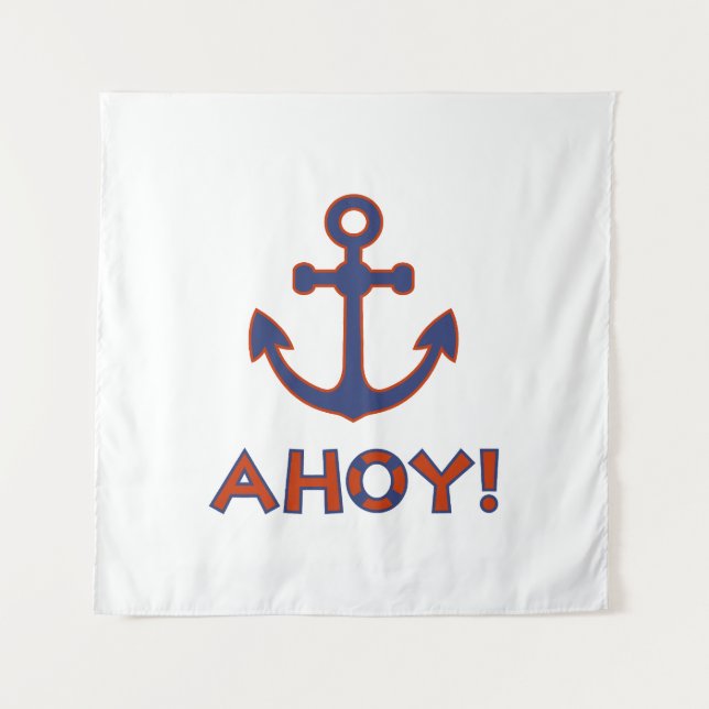 Tapiz ¡AHOY! Buoy + Anchor Diseño Rojo+Azul (Anverso)