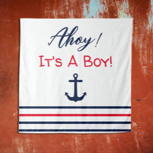 Tapiz ¡Ahoy es un chico! Baby Shower naumático