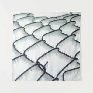 Tapiz Alambre de eslabón de cadenas en blanco y negro