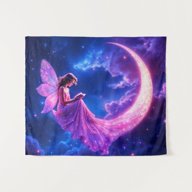 Tapiz Alas de hadas rosas brillantes arte de estrellas l (Anverso (horizontal))