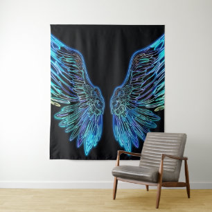 Tapiz Alas Neon Black and Blue Angle