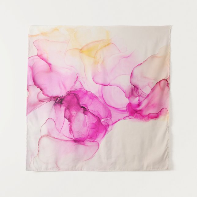 Tapiz Alcohol ink sea texture. Contemporary art. Spots o (Anverso)