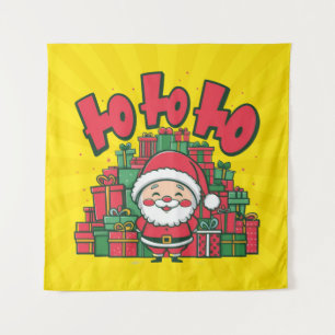 Tapiz Alegre Papá Noel de Dibujos Animados Navidad