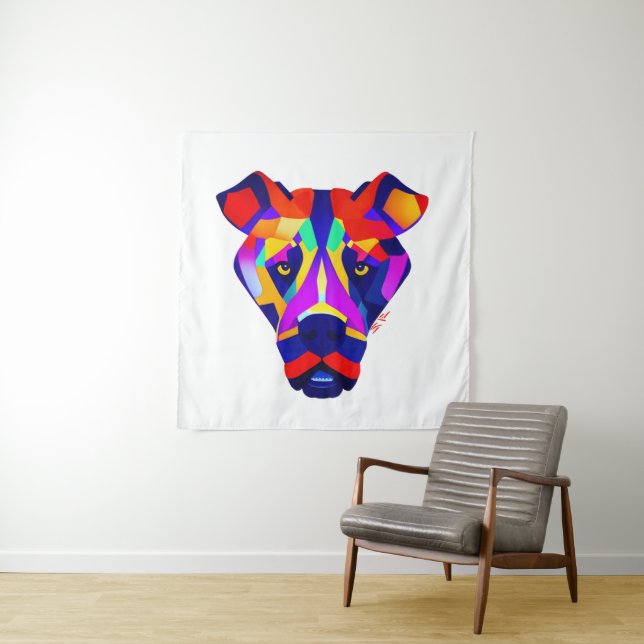 Tapiz Alexander's Dog white tapestry (In situ)