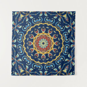 Tapiz Alfombra de manala floral de color de agua orienta