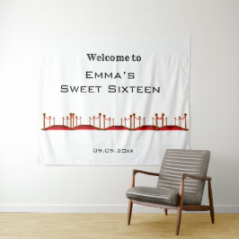 Tapiz Alfombra roja blanca Hollywood Dulce cumpleaños 16