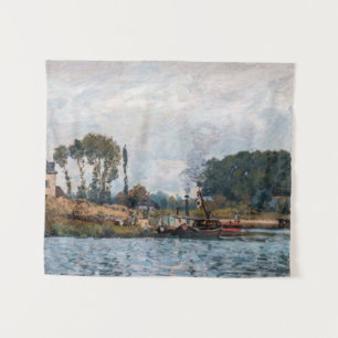 Tapiz Alfred Sisley - Barcas en la esclusa de Bougival