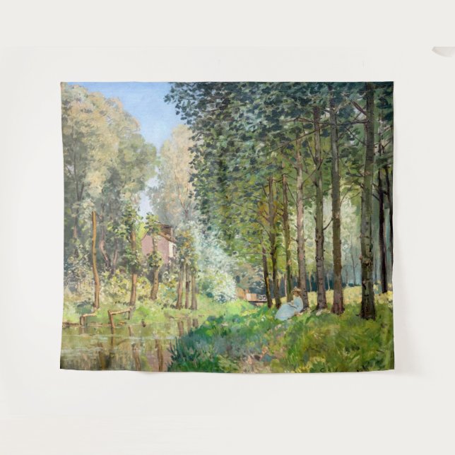 Tapiz Alfred Sisley - Descansa a lo largo del Stream (Anverso (horizontal))