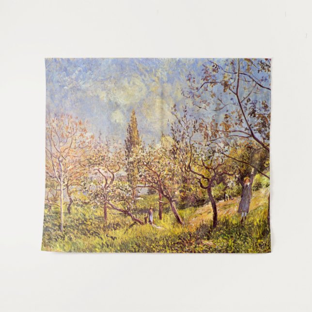 Tapiz Alfred Sisley Orchard en primavera (Anverso (horizontal))
