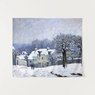 Tapiz Alfred Sisley Place du Chenil en Marly, nieve