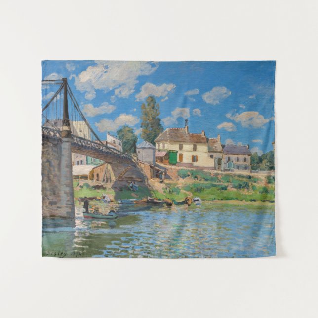 Tapiz Alfred Sisley - Puente en Villeneuve-la-Garenne (Anverso (horizontal))