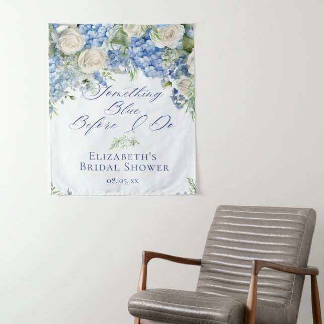 Tapiz Algo de Hydrangea Azul Bridal Shower Backups (Subido por el creador)