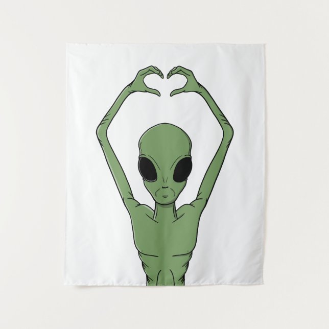 Tapiz Alien Heart Pose (Anverso)