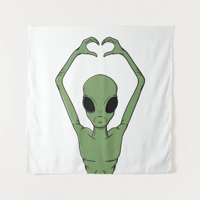 Tapiz Alien Heart Pose (Anverso)