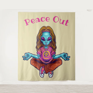Tapiz Alien Hippie de Paz