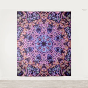 Tapiz Alien Kaleidoscopic Mandala morado intrincado