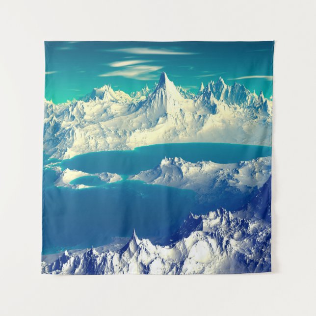 Tapiz Alien Planet - Material gráfico de computadora 3D. (Anverso)
