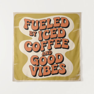 Tapiz Alimentado Por Café Con Hielo Y Buenos Sentimiento