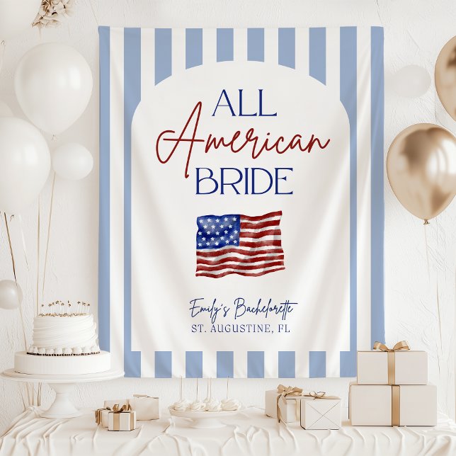 Tapiz All American Bride Bachelorette Banner (Subido por el creador)