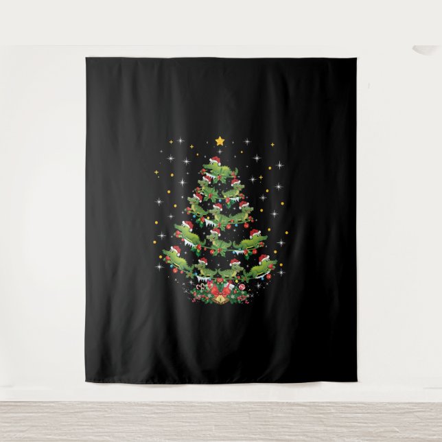 Tapiz Alligator Lover Xmas Regalo Árbol de Navidad (Anverso)