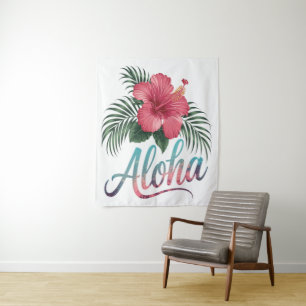 Tapiz Aloha Islas Hawaianas Hawái Flor de Hibisco