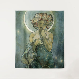Tapiz Alphonse Mucha Arte Nouveau Impresionante Mujer #1