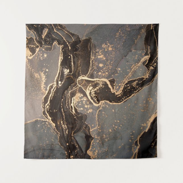 Tapiz Alta resolución. Pintura de fluido abstracto de lu (Anverso)