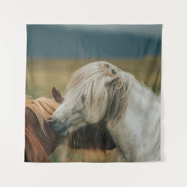 TAPIZ AMABLE PAREJA DE CABALLOS (Anverso)