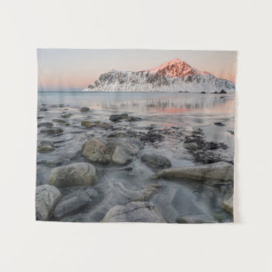 Tapiz Amanecer Flakstad y playa Skagsanden