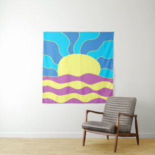 Tapiz Amanecer y olas resumen arte