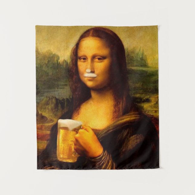 Tapiz Amantes de la cerveza Mona Lisa (Anverso)