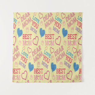 Tapiz Amar a mamá Feliz Día de la Madre Amo a mamá Parte