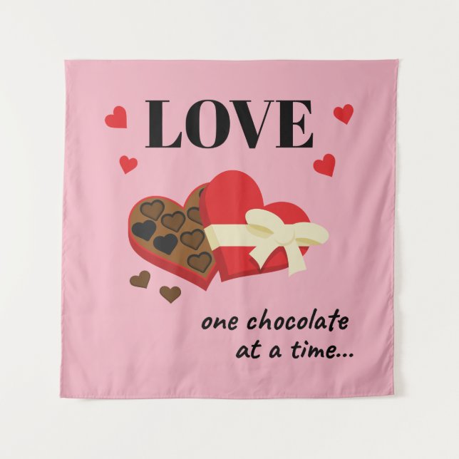 Tapiz Amar un chocolate en una divertida cita (Anverso)