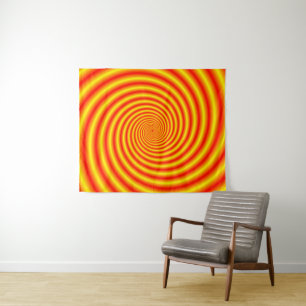 Tapiz Amarillo a rojo a través de espiral Naranja