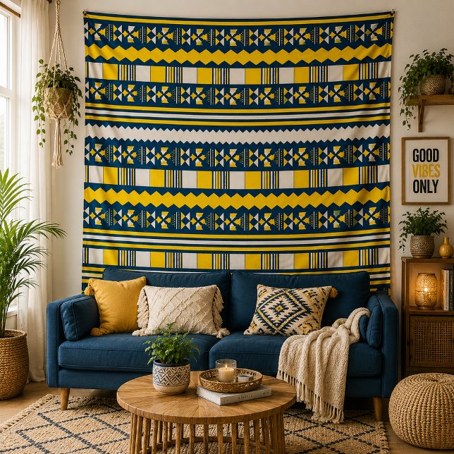 Tapiz Amarillo azteca (Bold Geometry. Timeless Style.)
