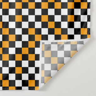 Tapiz Amarillo Negro y Blanco Cuadros 