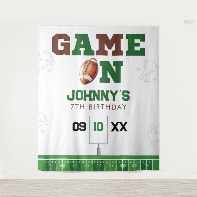 Tapiz American Football Birthday Photo Backdrop (Anverso)