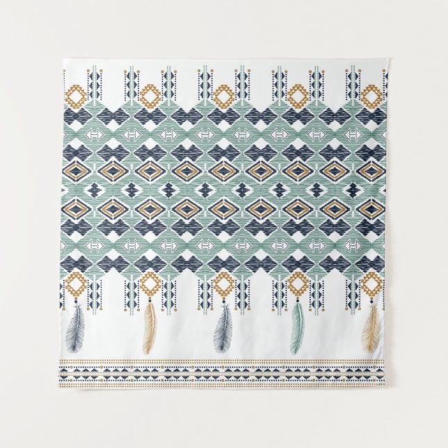 Tapiz American north indian geometry seamless border. Na (Anverso)